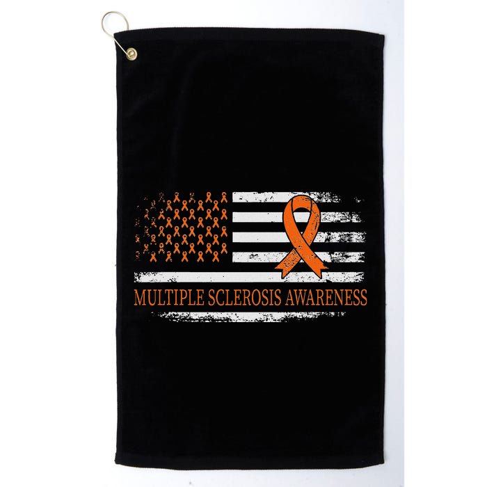 Orange Ribbon Ms Multible Sclerosis Awareness Golf Towel