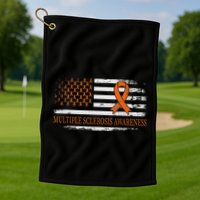 Orange Ribbon Ms Multible Sclerosis Awareness Golf Towel