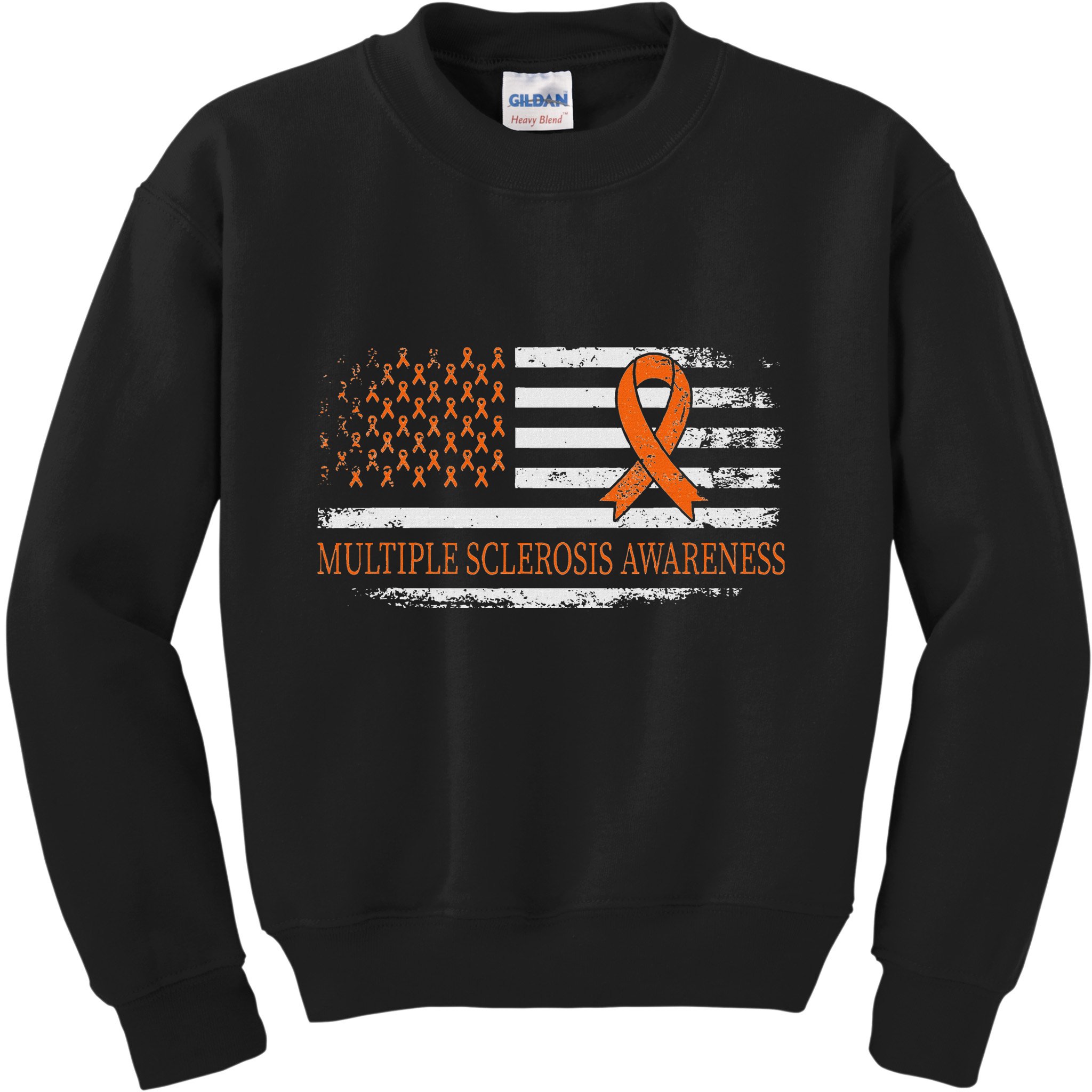 Orange Ribbon Ms Multible Sclerosis Awareness Kids Sweatshirt