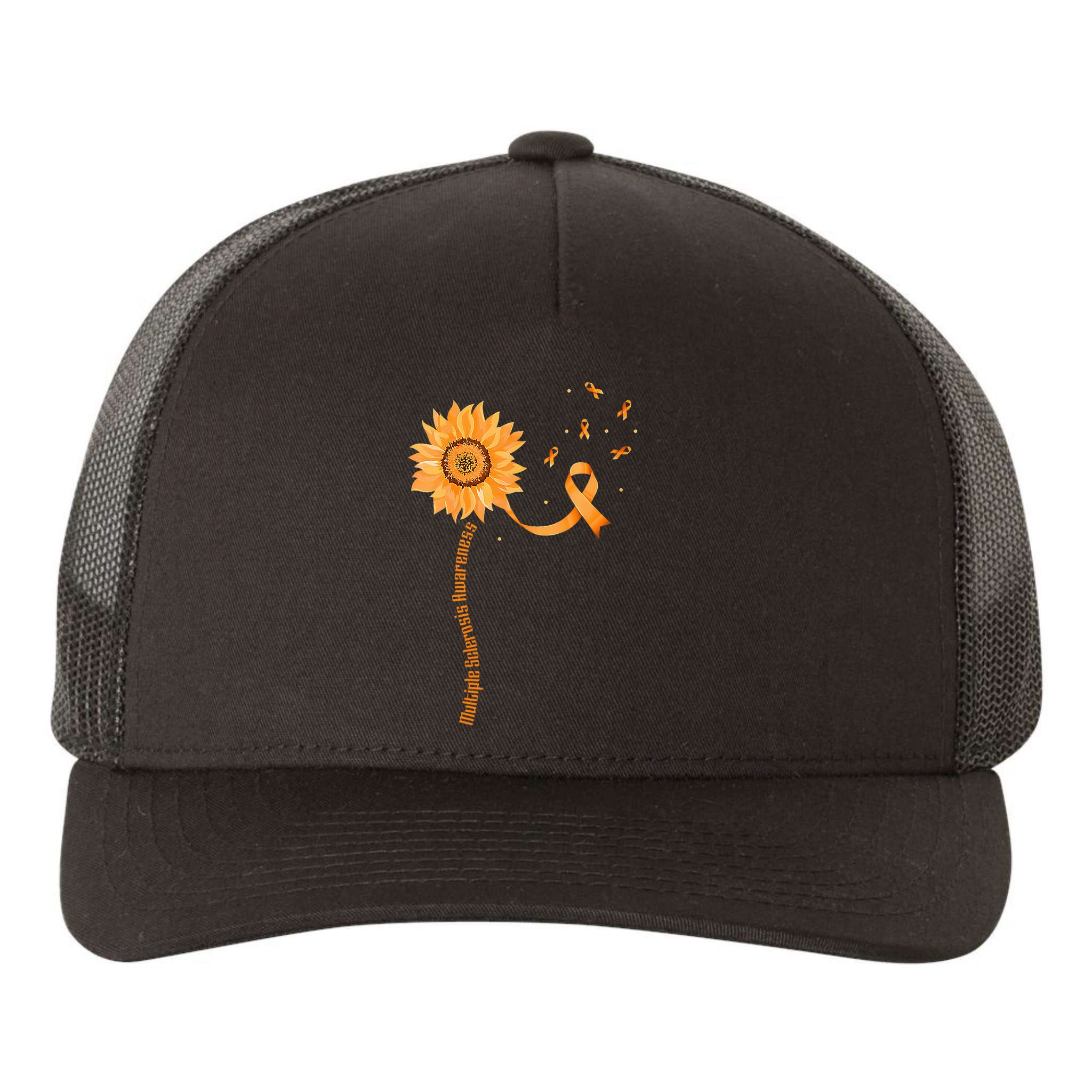 Orange Ribbon Multiple Sclerosis Awareness Yupoong Adult 5-Panel Trucker Hat
