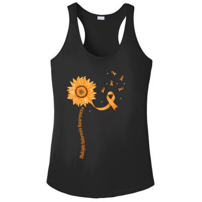 Orange Ribbon Multiple Sclerosis Awareness Ladies PosiCharge Competitor Racerback Tank