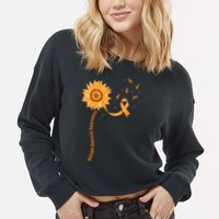 Orange Ribbon Multiple Sclerosis Awareness Cropped Pullover Crew