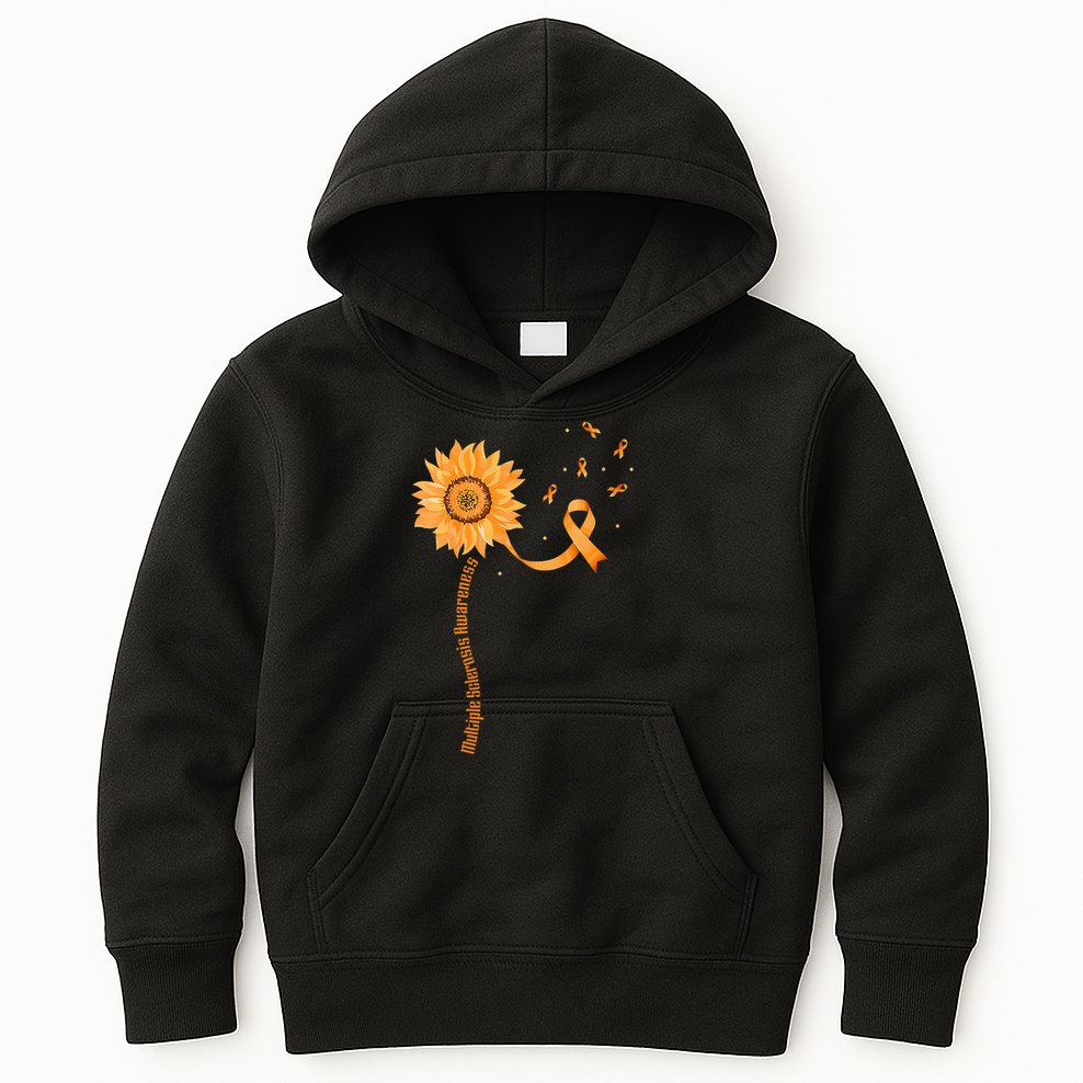 Orange Ribbon Multiple Sclerosis Awareness Kids Hoodie