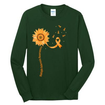 Orange Ribbon Multiple Sclerosis Awareness Tall Long Sleeve T-Shirt