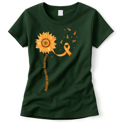Orange Ribbon Multiple Sclerosis Awareness Womens T-Shirt