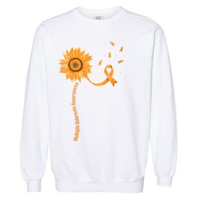 Orange Ribbon Multiple Sclerosis Awareness Garment-Dyed Sweatshirt