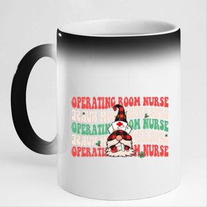 Operating Room Nurse Groovy Christmas Gnome Er Or Nurse Gift 11oz Black Color Changing Mug