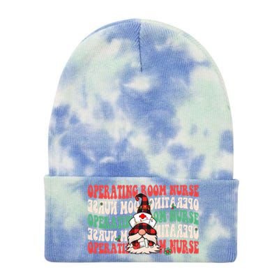 Operating Room Nurse Groovy Christmas Gnome Er Or Nurse Gift Tie Dye 12in Knit Beanie