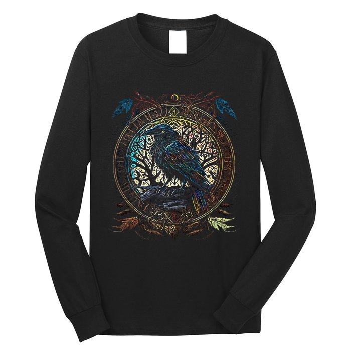 OdinS Raven Northman Valhalla Norse Mythology Long Sleeve Shirt