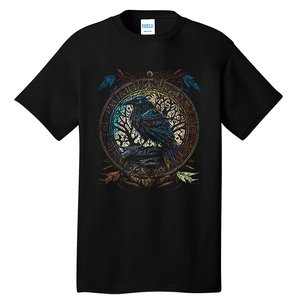 OdinS Raven Northman Valhalla Norse Mythology Tall T-Shirt