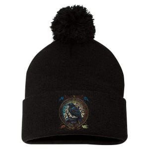 OdinS Raven Northman Valhalla Norse Mythology Pom Pom 12in Knit Beanie