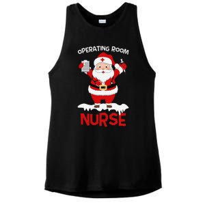 Operating Room Nurse Santa Claus Stethoscope Christmas Xmas Ladies PosiCharge Tri-Blend Wicking Tank