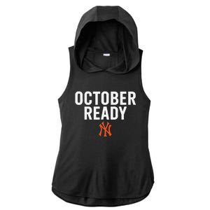 October Ready New York Ladies PosiCharge Tri-Blend Wicking Draft Hoodie Tank