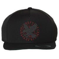 Odin’S Raven & Nordic Compass Wool Snapback Cap