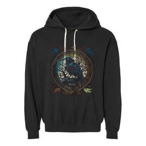 OdinS Raven Northman Valhalla Norse Mythology Garment-Dyed Fleece Hoodie