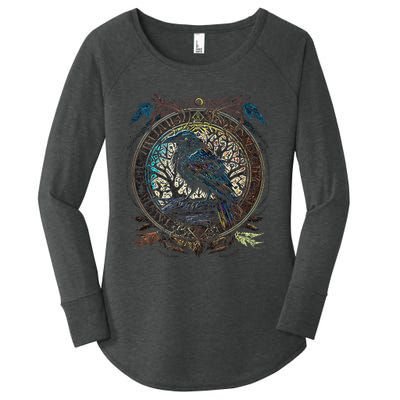 OdinS Raven Northman Valhalla Norse Mythology Women's Perfect Tri Tunic Long Sleeve Shirt