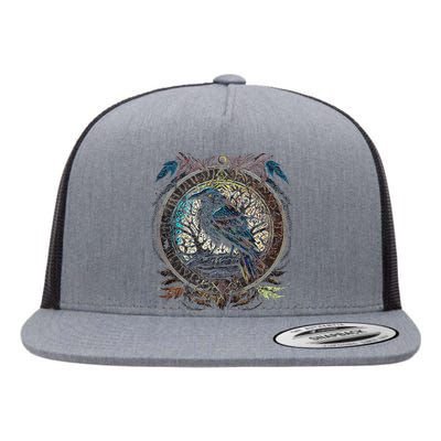 OdinS Raven Northman Valhalla Norse Mythology Flat Bill Trucker Hat