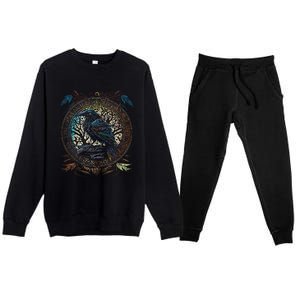 OdinS Raven Northman Valhalla Norse Mythology Premium Crewneck Sweatsuit Set