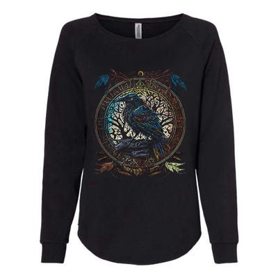 OdinS Raven Northman Valhalla Norse Mythology Womens California Wash Sweatshirt