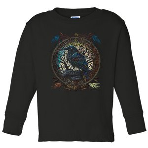 OdinS Raven Northman Valhalla Norse Mythology Toddler Long Sleeve Shirt