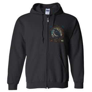 OdinS Raven Northman Valhalla Norse Mythology Full Zip Hoodie