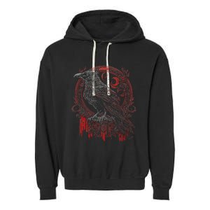 Odins Raven Northman Valhalla Norse Mythology Garment-Dyed Fleece Hoodie