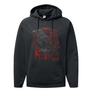 Odins Raven Northman Valhalla Norse Mythology Performance Fleece Hoodie