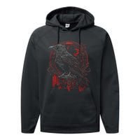 Odins Raven Northman Valhalla Norse Mythology Performance Fleece Hoodie