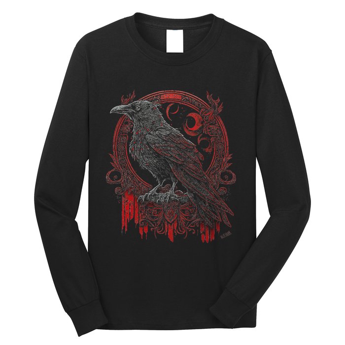 Odins Raven Northman Valhalla Norse Mythology Long Sleeve Shirt