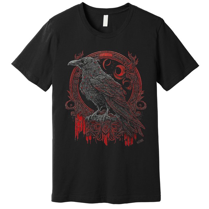 Odins Raven Northman Valhalla Norse Mythology Premium T-Shirt