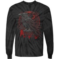 Odins Raven Northman Valhalla Norse Mythology Tie-Dye Long Sleeve Shirt