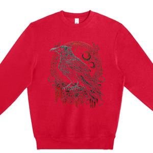 Odins Raven Northman Valhalla Norse Mythology Premium Crewneck Sweatshirt