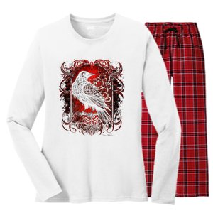 Odins Raven Northman Valhalla Norse Mythology Women's Long Sleeve Flannel Pajama Set 