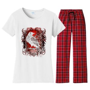 Odins Raven Northman Valhalla Norse Mythology Women's Flannel Pajama Set