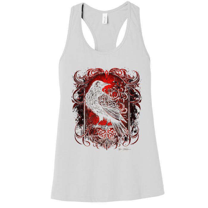 Odins Raven Northman Valhalla Norse Mythology Women's Racerback Tank