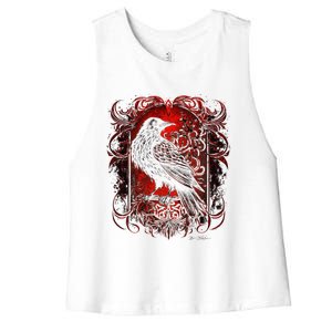 Odins Raven Northman Valhalla Norse Mythology Women's Racerback Cropped Tank