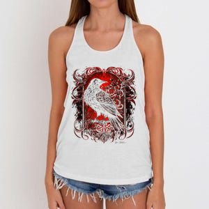 Odins Raven Northman Valhalla Norse Mythology Women's Knotted Racerback Tank