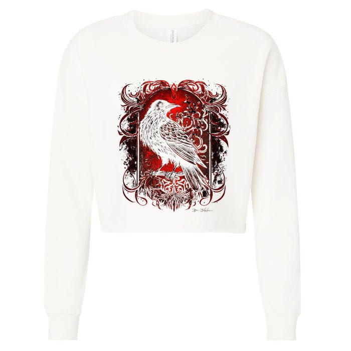 Odins Raven Northman Valhalla Norse Mythology Cropped Pullover Crew