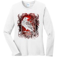 Odins Raven Northman Valhalla Norse Mythology Ladies Long Sleeve Shirt