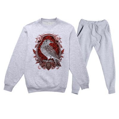 Odins Raven Northman Valhalla Norse Mythology Premium Crewneck Sweatsuit Set