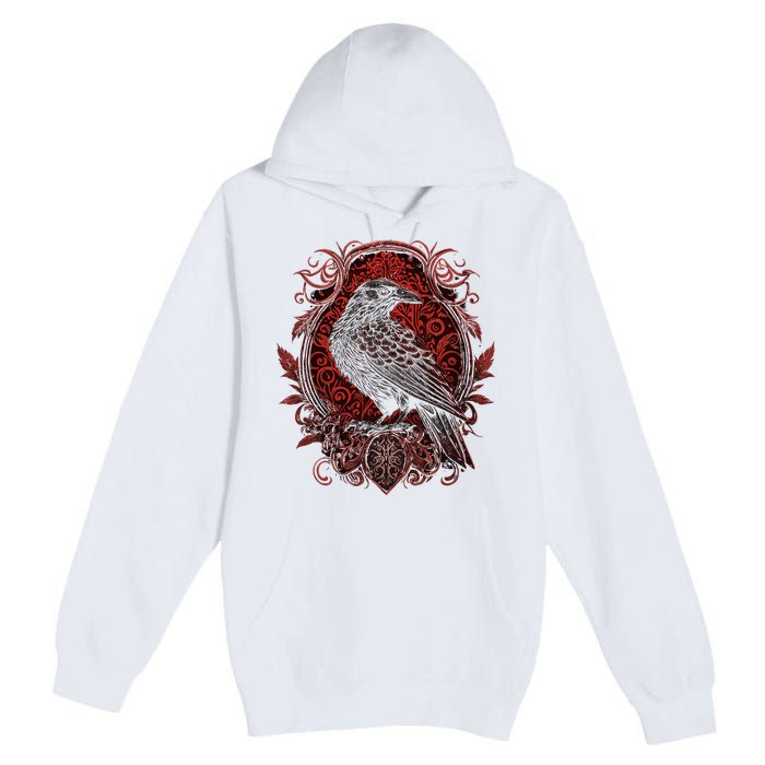 Odins Raven Northman Valhalla Norse Mythology Premium Pullover Hoodie