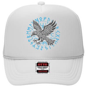 Odin’S Raven & Nordic Compass High Crown Mesh Back Trucker Hat