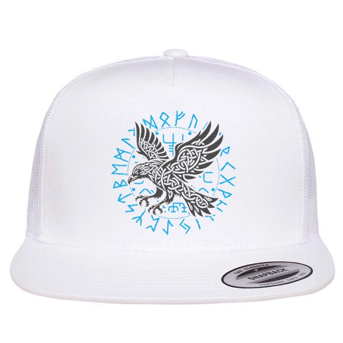 Odin’S Raven & Nordic Compass Flat Bill Trucker Hat