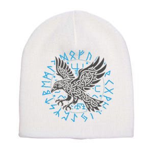 Odin’S Raven & Nordic Compass Short Acrylic Beanie