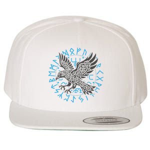 Odin’S Raven & Nordic Compass Wool Snapback Cap