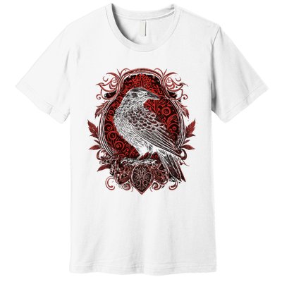 Odins Raven Northman Valhalla Norse Mythology Premium T-Shirt