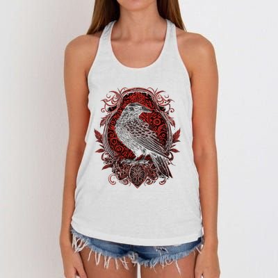 Odins Raven Northman Valhalla Norse Mythology Women's Knotted Racerback Tank