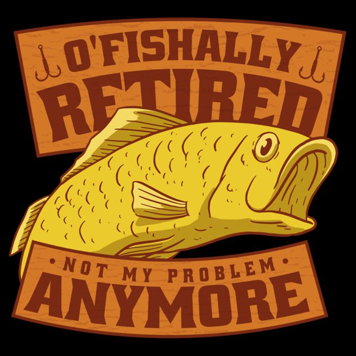 O'fishally Retired Not My Problem Anymore Funny Fishing Meme Cool Gift Bucket Hat