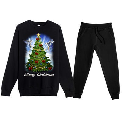 Ornament Merry Christmas Tree Premium Crewneck Sweatsuit Set