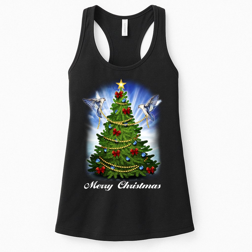 Ornament Merry Christmas Tree Womens Tank Top
